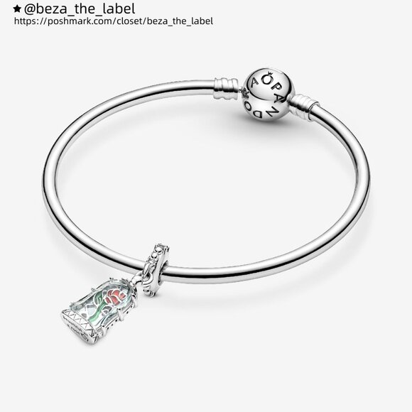 Pandora Disney Beauty and the Beast Enchanted Rose Dangle Charm - Picture 4 of 6